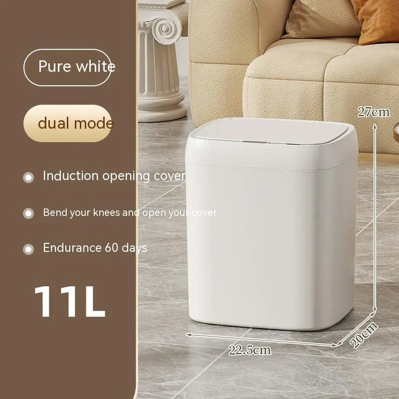 Smart Trash Can With Lid For Bedroom And Living Room Kitchen Storage Box Trash Can Induction Small Car Box Automatic Smart Dustbin Smart Trash Bin My Store