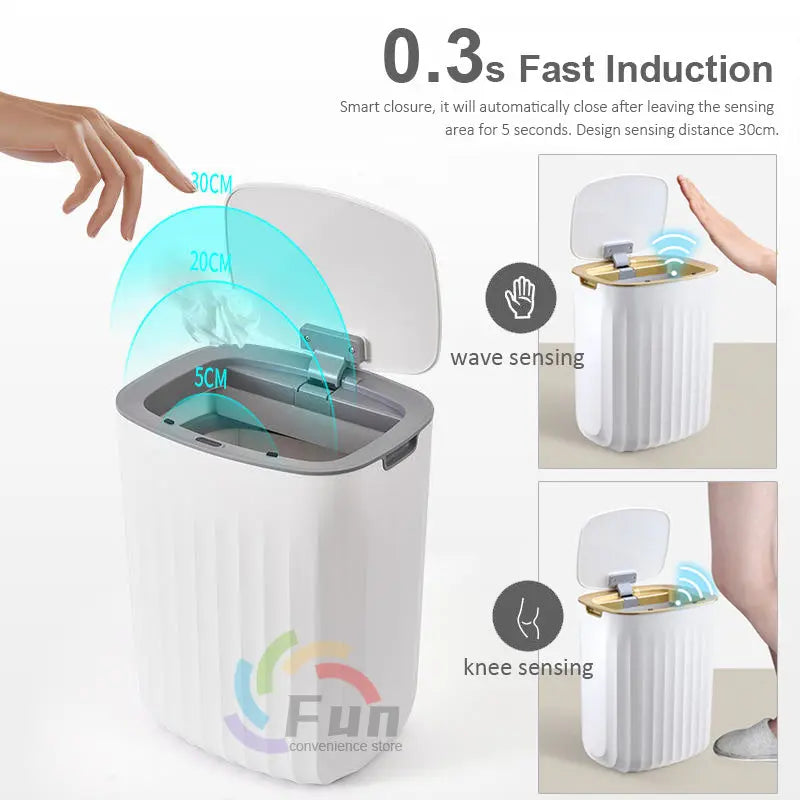 Smart Trash Can With Lid For Bedroom And Living Room Kitchen Storage Box Trash Can Induction Small Car Box Automatic Smart Dustbin Smart Trash Bin My Store