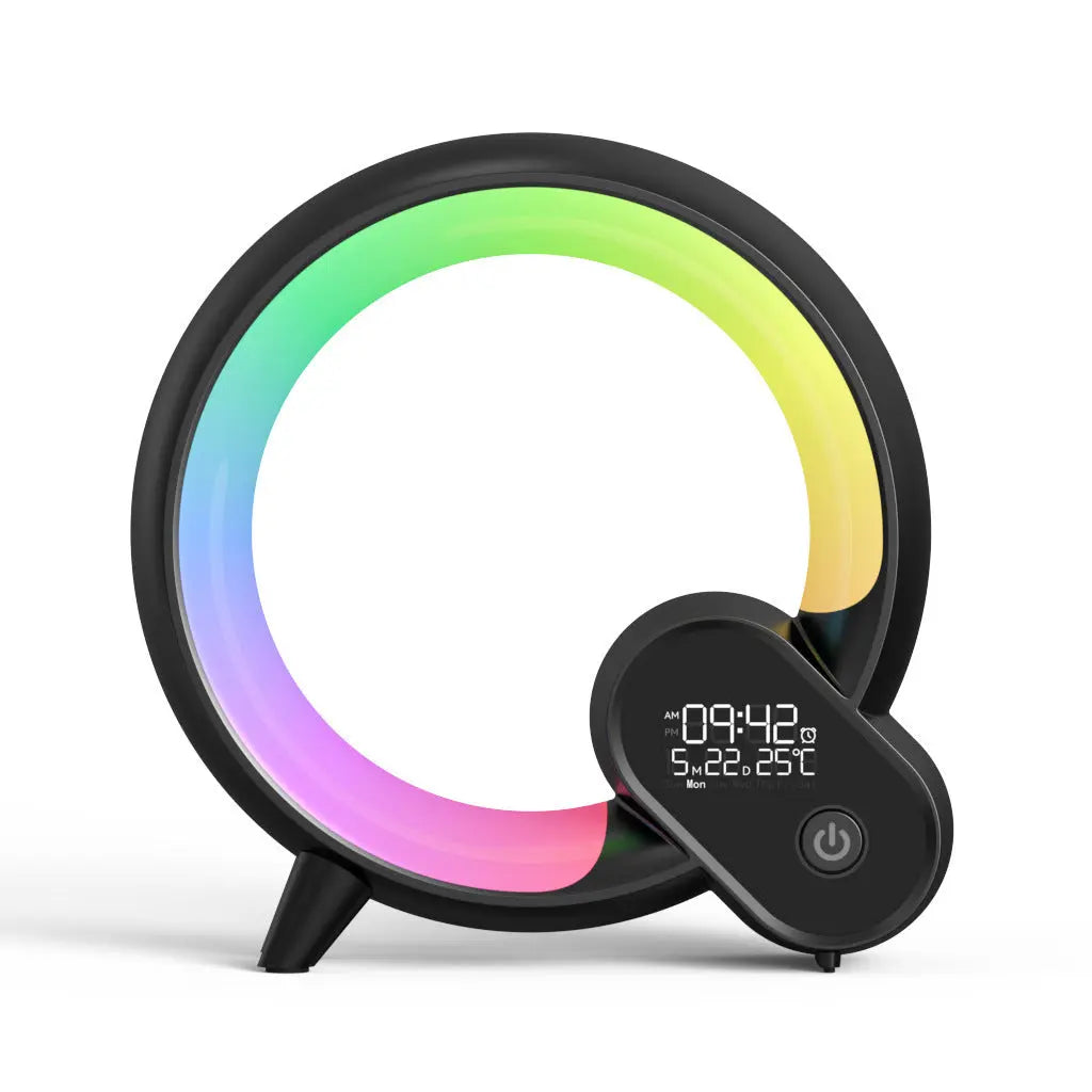 Creative Q Light Analog Sunrise Digital Display Alarm Clock Bluetooth Audio Intelligent Wake-up Q Colorful Atmosphere Light My Store