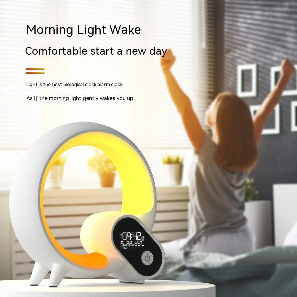 Creative Q Light Analog Sunrise Digital Display Alarm Clock Bluetooth Audio Intelligent Wake-up Q Colorful Atmosphere Light My Store