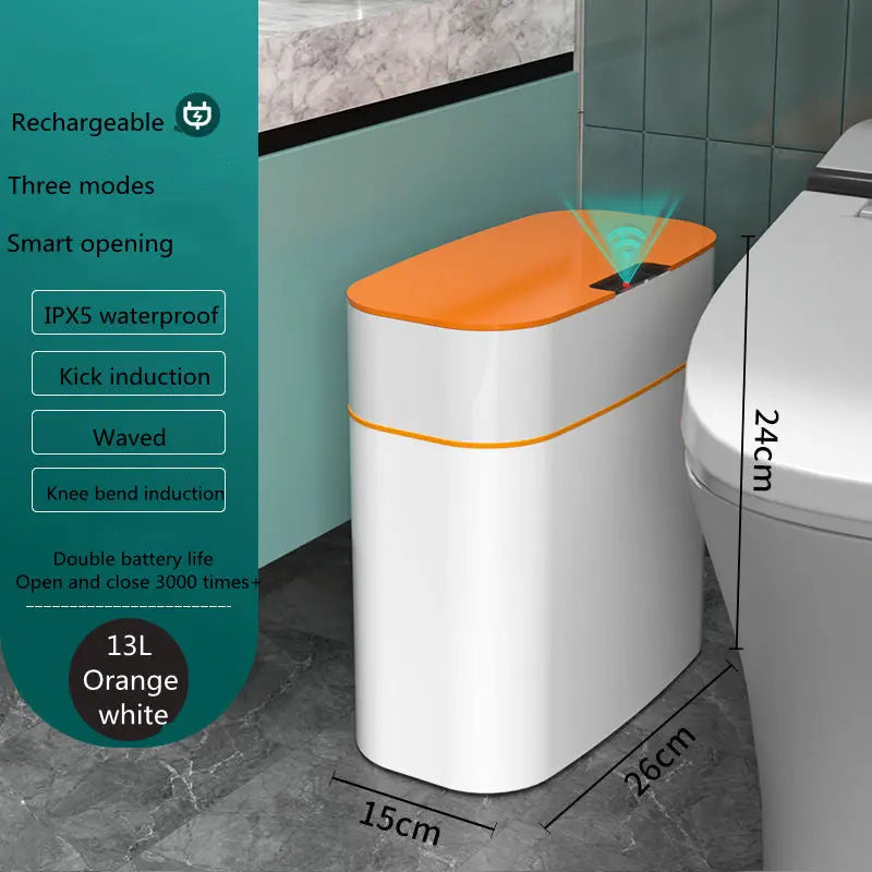 Smart Trash Can With Lid For Bedroom And Living Room Kitchen Storage Box Trash Can Induction Small Car Box Automatic Smart Dustbin Smart Trash Bin My Store