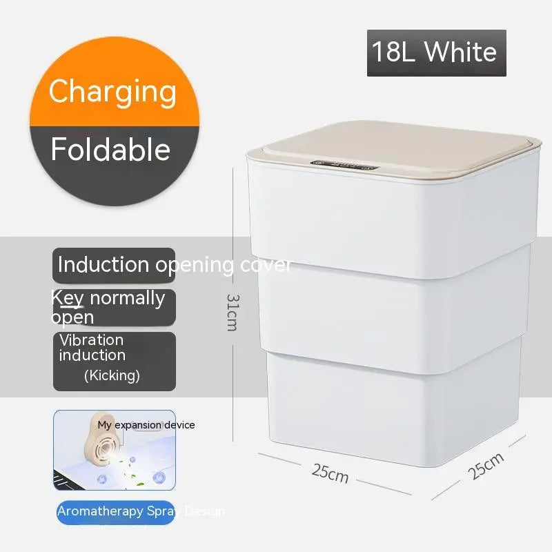 Smart Trash Can With Lid For Bedroom And Living Room Kitchen Storage Box Trash Can Induction Small Car Box Automatic Smart Dustbin Smart Trash Bin My Store