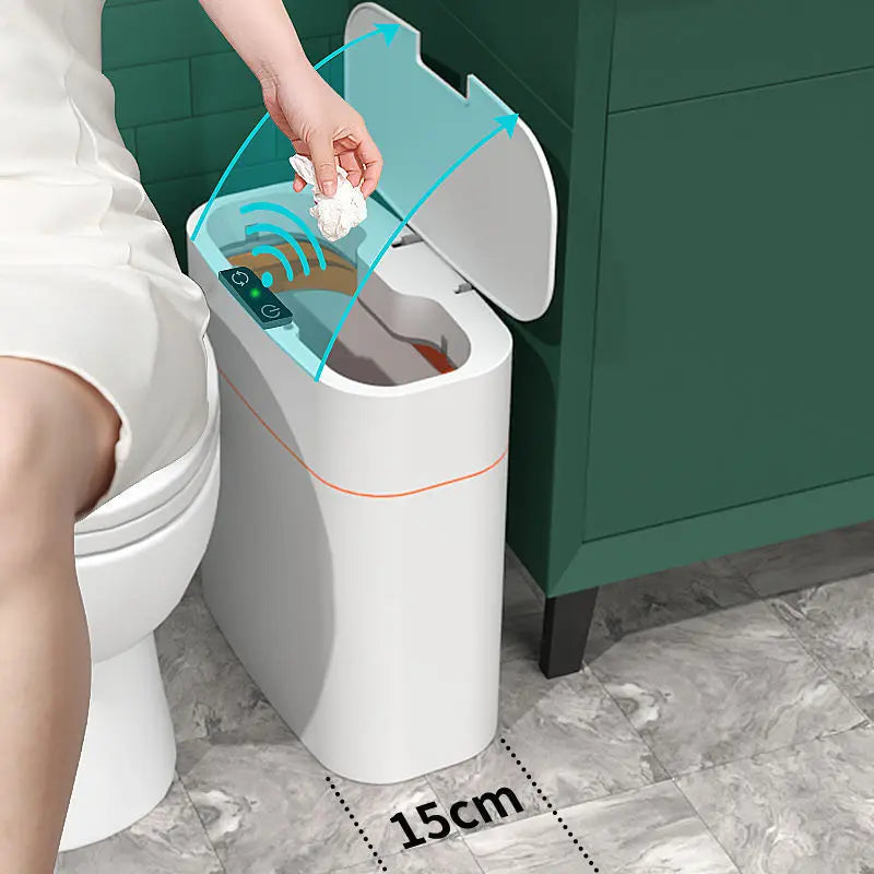 Smart Trash Can With Lid For Bedroom And Living Room Kitchen Storage Box Trash Can Induction Small Car Box Automatic Smart Dustbin Smart Trash Bin My Store