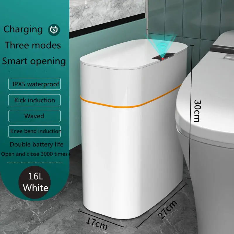 Smart Trash Can With Lid For Bedroom And Living Room Kitchen Storage Box Trash Can Induction Small Car Box Automatic Smart Dustbin Smart Trash Bin My Store