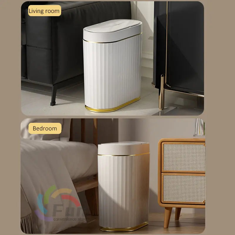 Smart Trash Can With Lid For Bedroom And Living Room Kitchen Storage Box Trash Can Induction Small Car Box Automatic Smart Dustbin Smart Trash Bin My Store