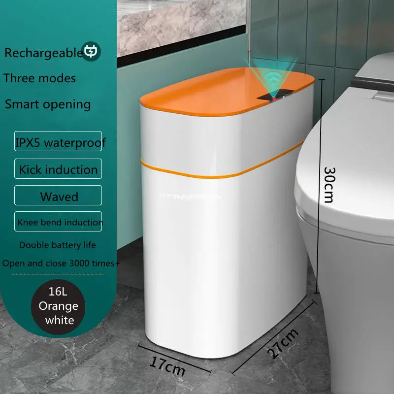 Smart Trash Can With Lid For Bedroom And Living Room Kitchen Storage Box Trash Can Induction Small Car Box Automatic Smart Dustbin Smart Trash Bin My Store